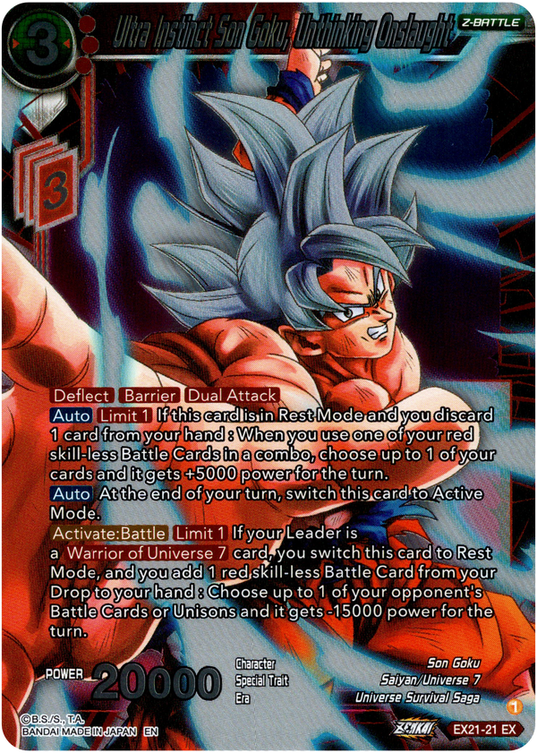 Ultra Instinct Son Goku, Unthinking Onslaught - EX21-21 - 5th Anniversary Set - Foil - Card Cavern
