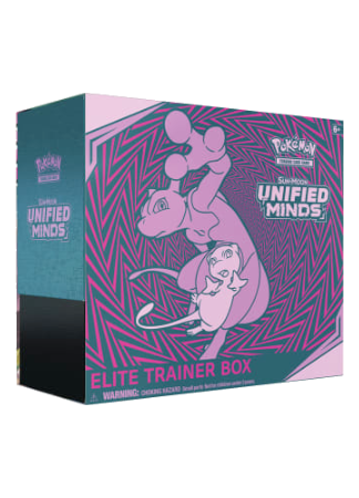 Unified Minds ETB - Mew & Mewtwo - Sleeves and Deck Box PTCGL Code - Card Cavern