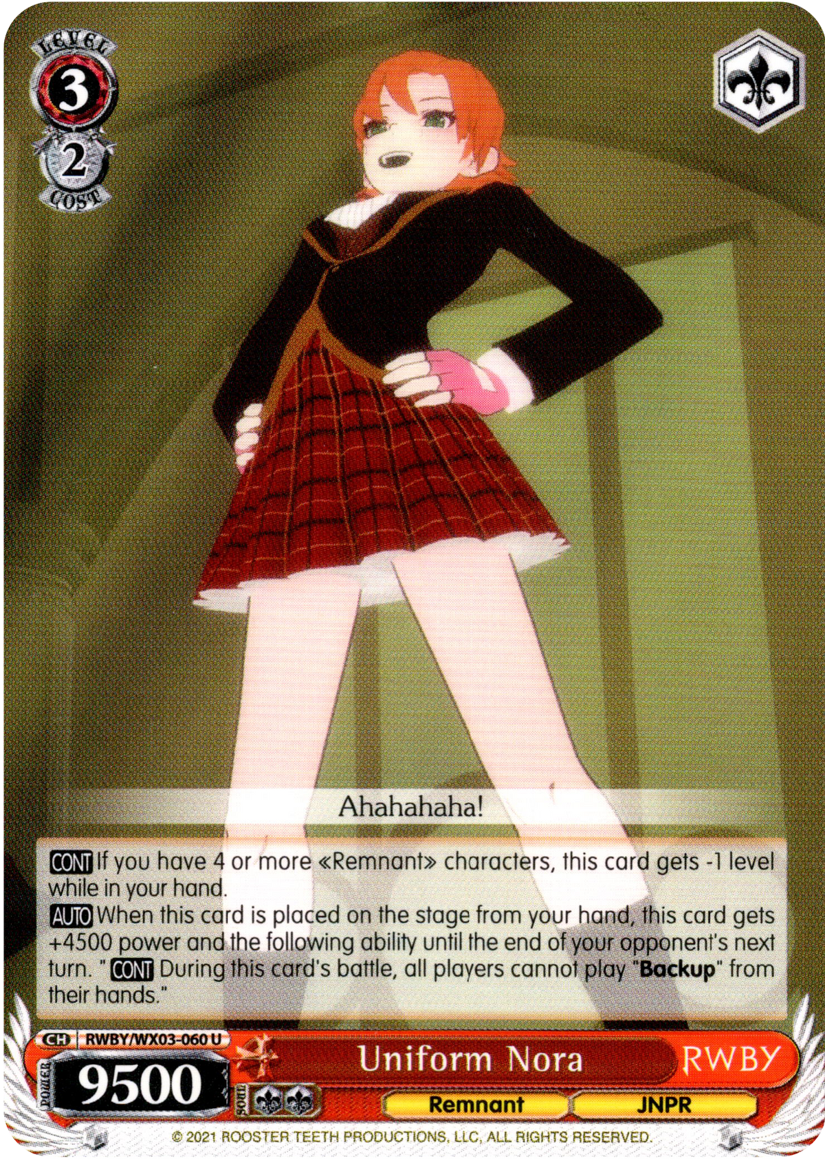 Uniform Nora - RWBY/WX03-060 - RWBY - Card Cavern