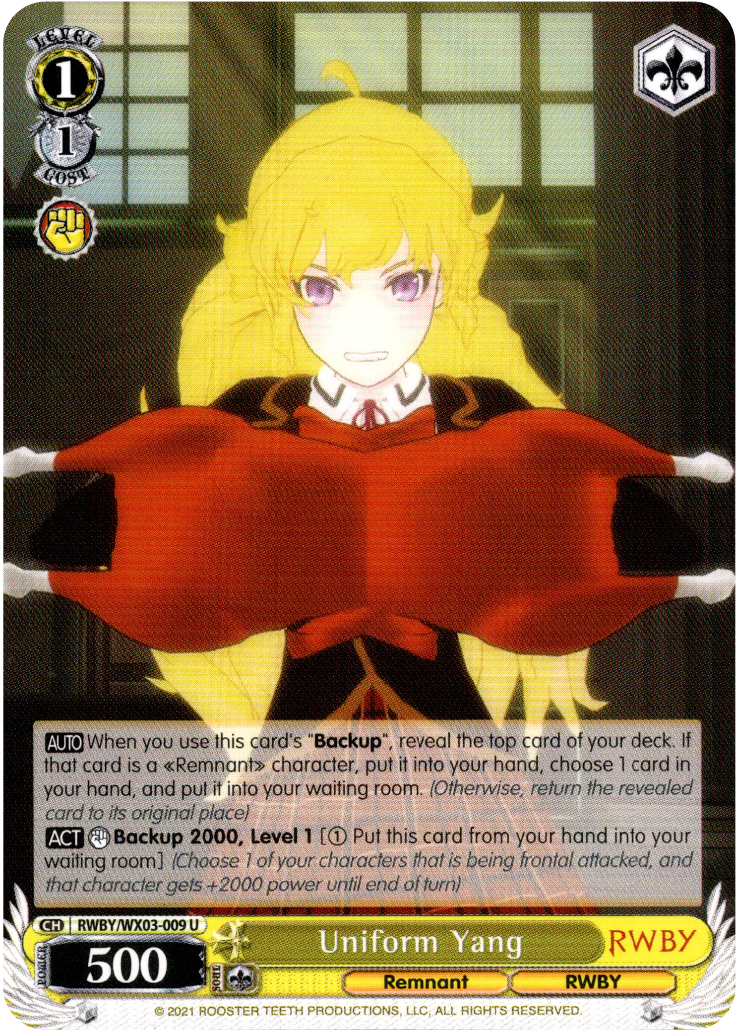 Uniform Yang - RWBY/WX03-009 - RWBY - Card Cavern