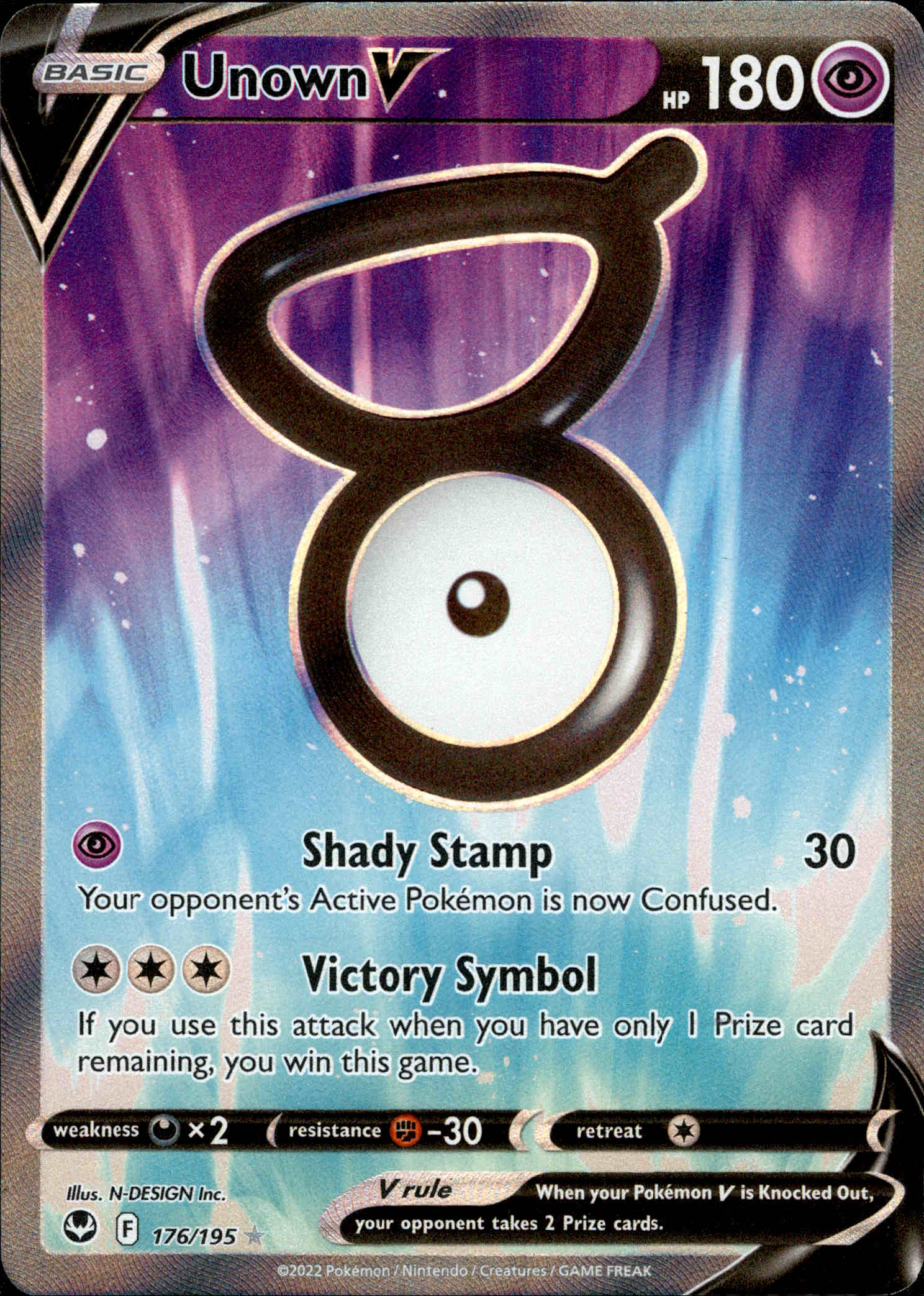 Unown V Full Art - 176/195 - Silver Tempest - Holo - Card Cavern