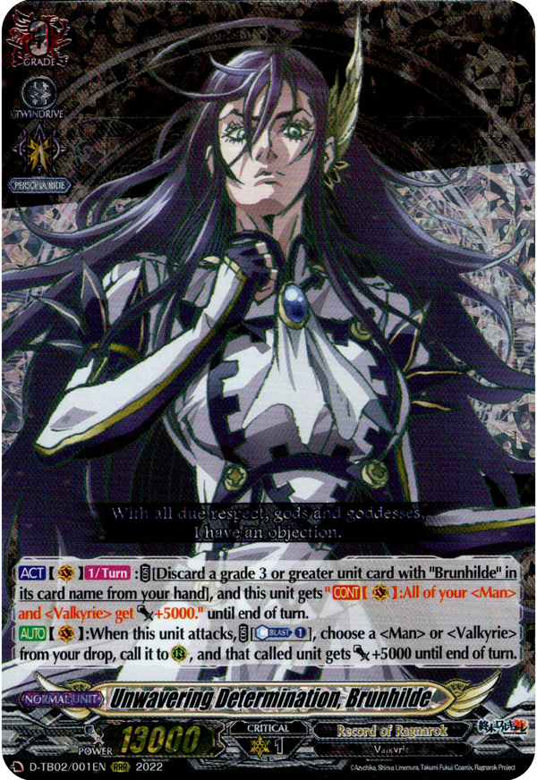 Unwavering Determination, Brunhilde - D-TB02/001EN - Record of Ragnarok - Card Cavern