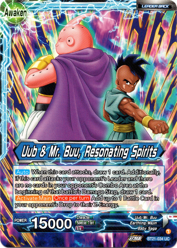 Uub // Uub & Mr. Buu, Resonating Spirits - BT21-034 - Wild Resurgence - Card Cavern