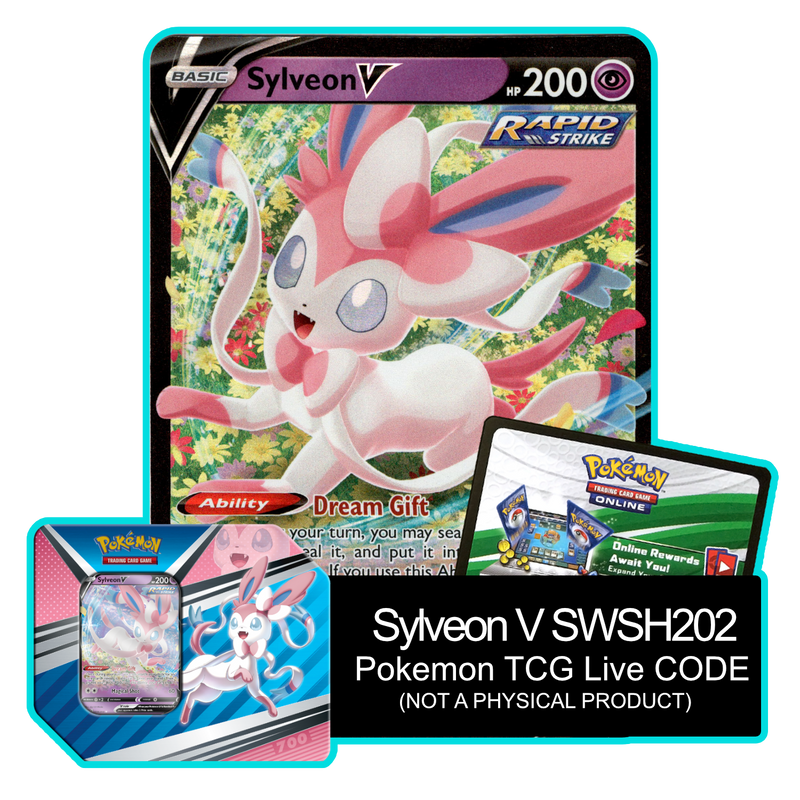 V Heroes Tin: Sylveon V SWSH202 - Pokemon TCG Live Code Card Cavern Trading Cards, LLC V Heroes Tin: Sylveon V SWSH202 - Pokemon TCG Live Code Card Cavern Trading Cards, LLC