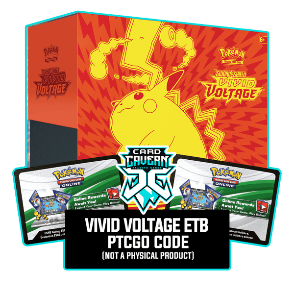 Vivid Voltage ETB - Gigantatamax Pikachu - Sleeves and Deck Box PTCGO Code - Card Cavern