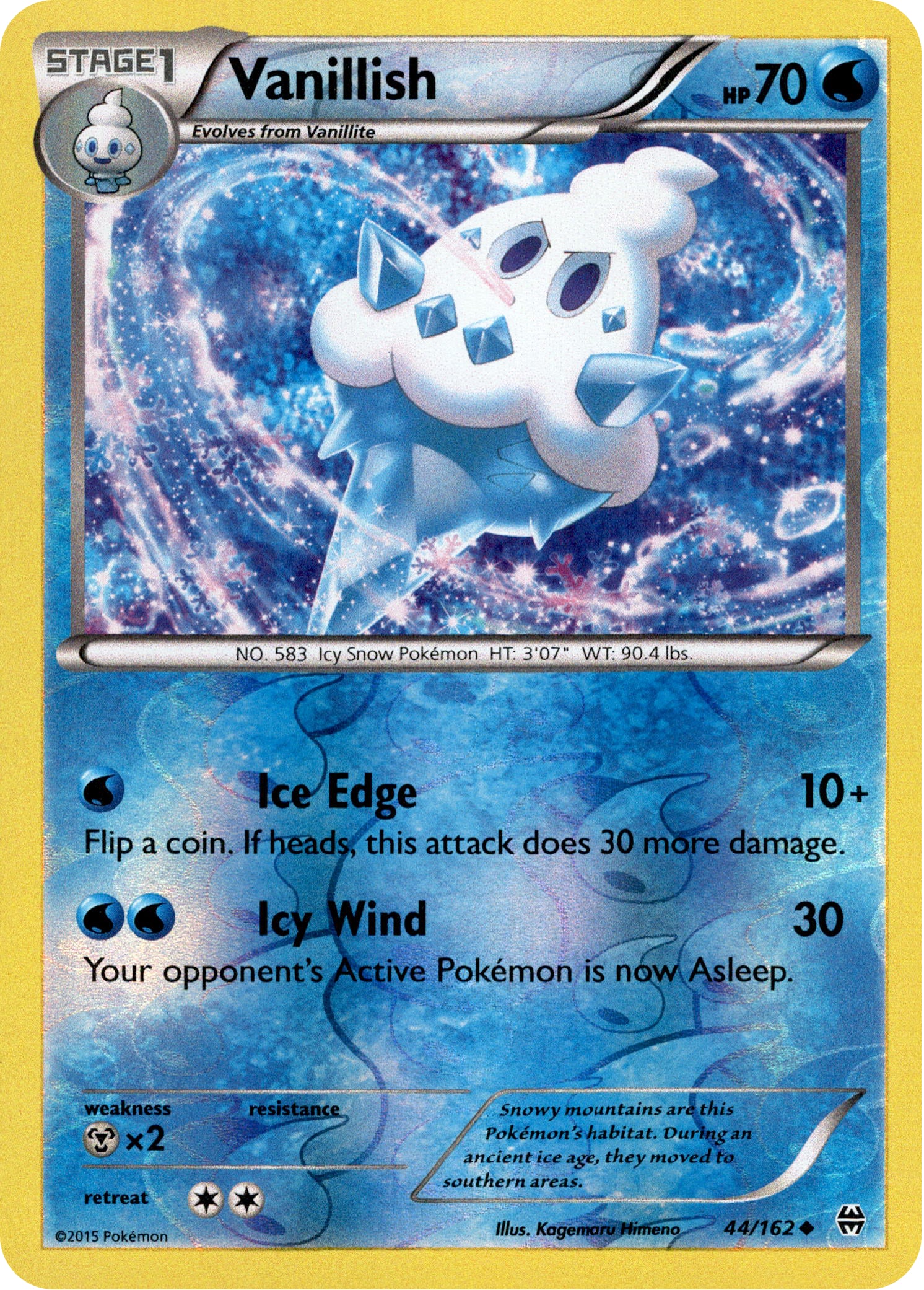 Vanillish - 44/162 - BREAKthrough - Reverse Holo - Card Cavern
