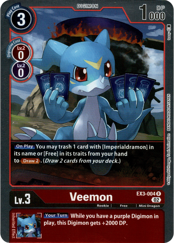 Veemon - EX3-004 R - Draconic Roar - Foil - Card Cavern