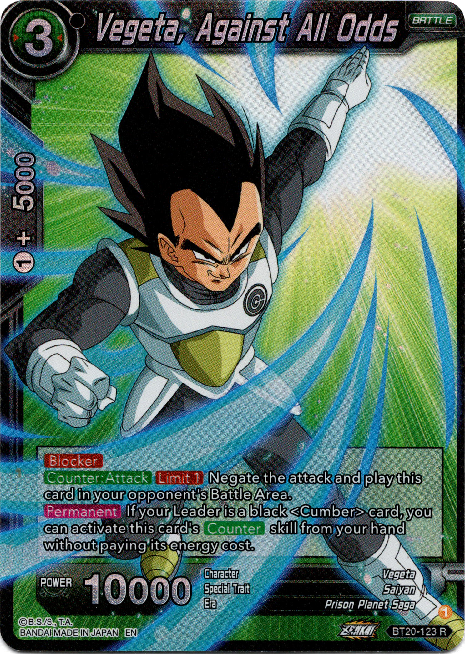 Vegeta, Against All Odds - BT20-123 R - Power Absorbed - Foil - Card Cavern