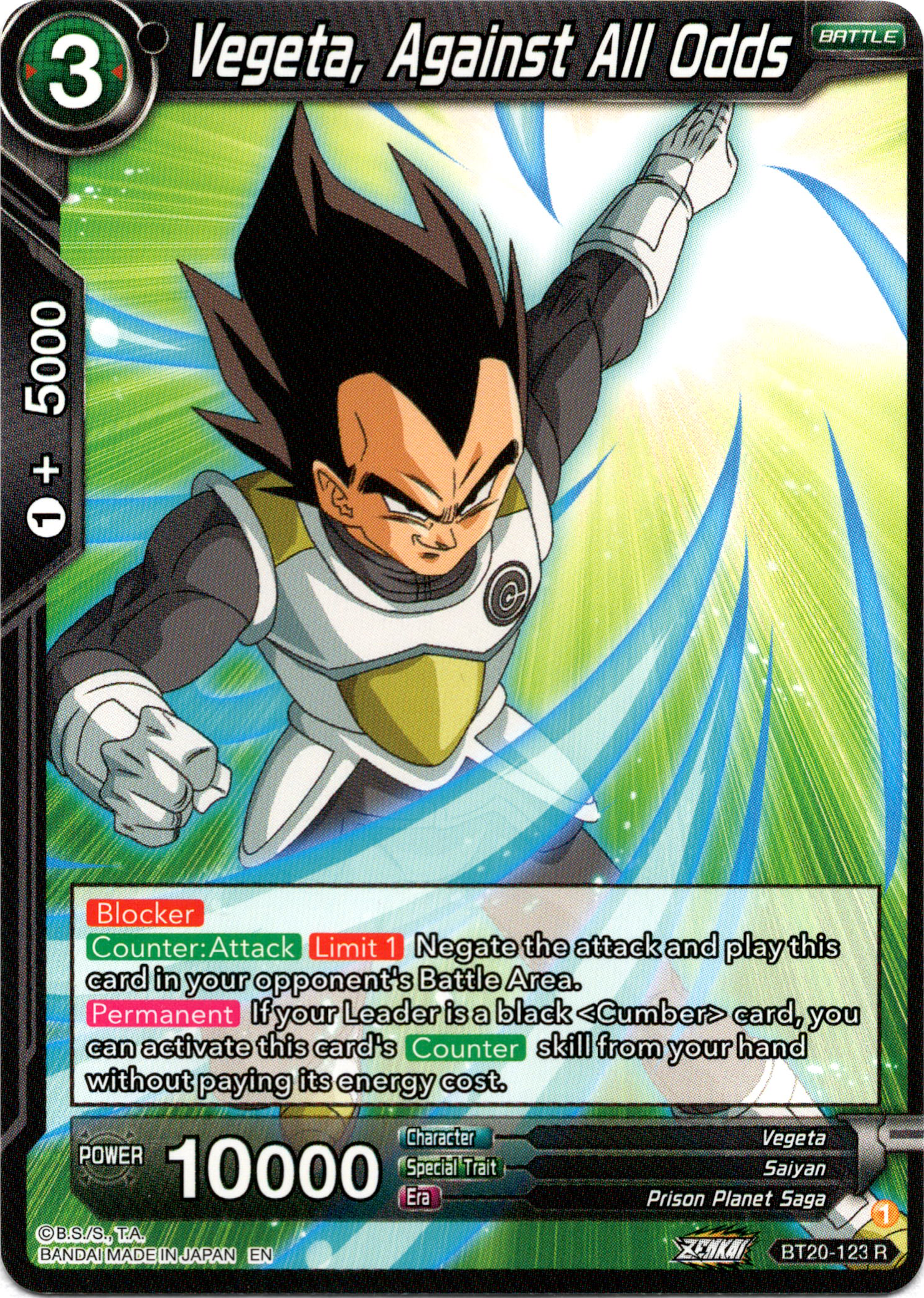 Vegeta, Against All Odds - BT20-123 R - Power Absorbed - Card Cavern