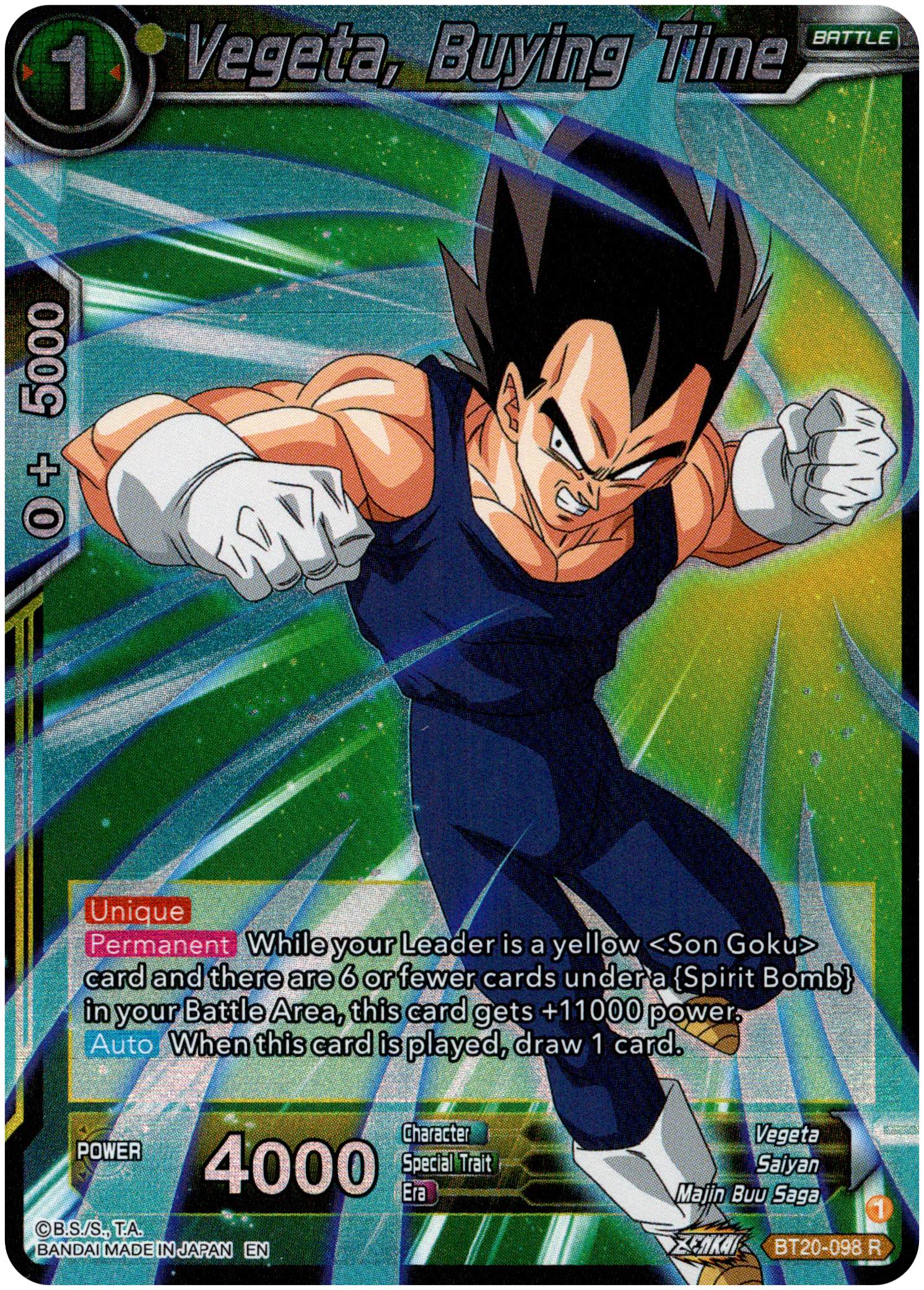Vegeta, Buying Time - BT20-098 R - Power Absorbed - Foil - Card Cavern