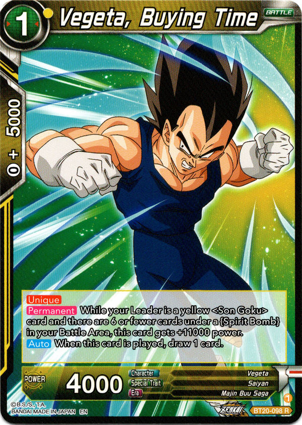Vegeta, Buying Time - BT20-098 R - Power Absorbed - Card Cavern