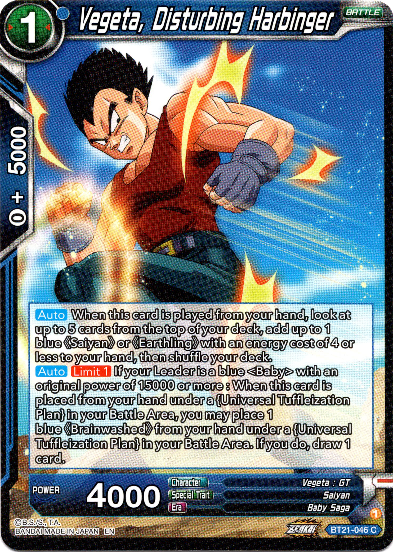 Vegeta, Disturbing Harbinger - BT21-046 - Wild Resurgence - Card Cavern