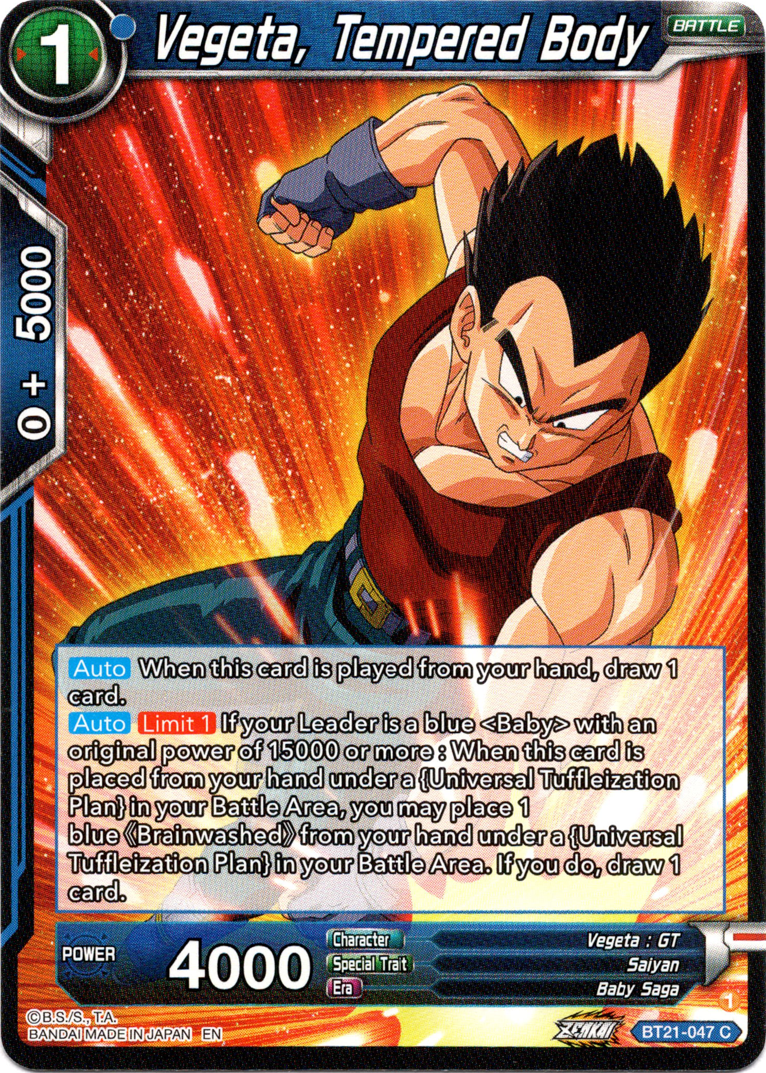 Vegeta, Tempered Body - BT21-047 - Wild Resurgence - Card Cavern
