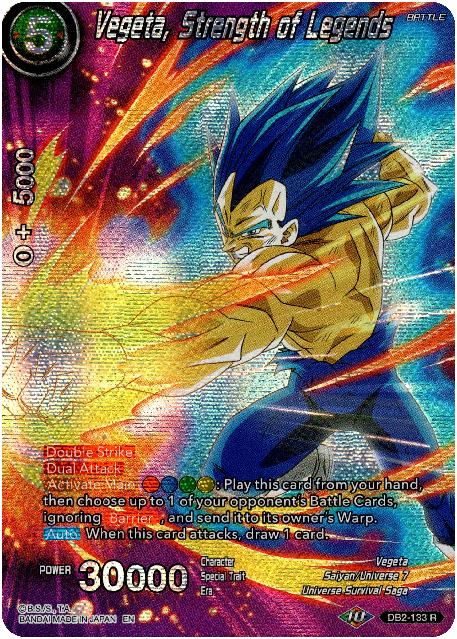 Vegeta, Strength of Legends - DB2-133 - Theme Selection - Foil - Card Cavern
