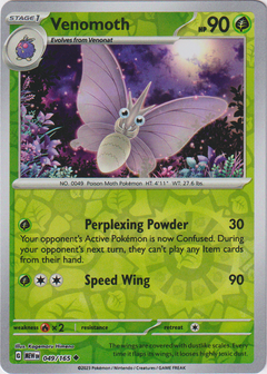 Venomoth - 049/165 - Scarlet & Violet 151 - Reverse Holo - Card Cavern