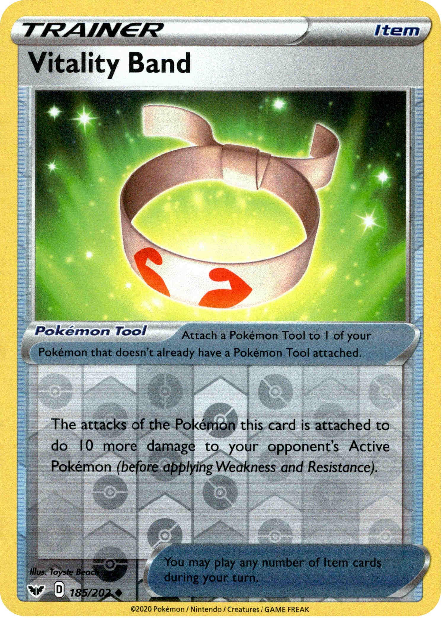 Vitality Band - 185/202 - Sword & Shield - Reverse Holo - Card Cavern