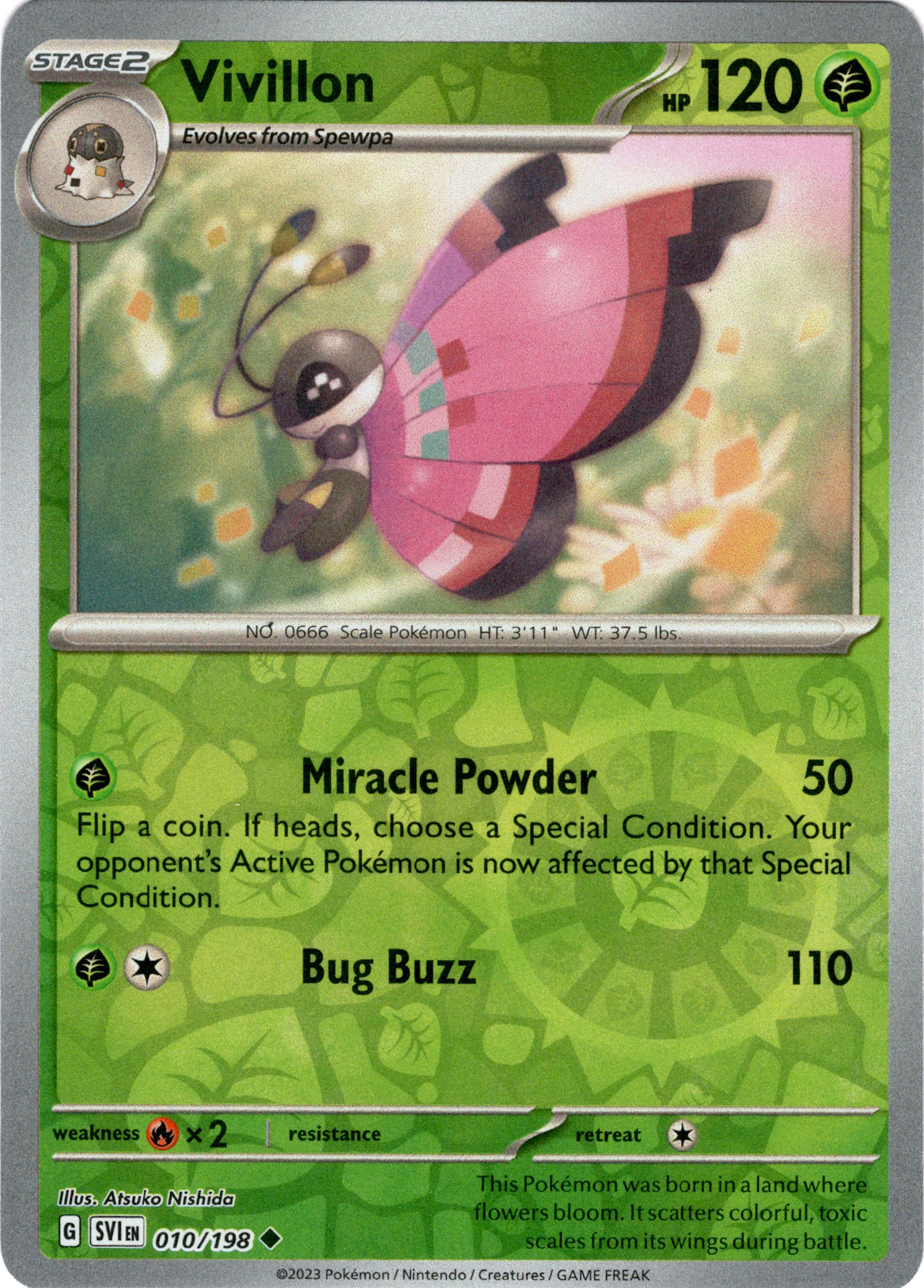 Vivillon - 010/198 - Scarlet & Violet - Reverse Holo - Card Cavern