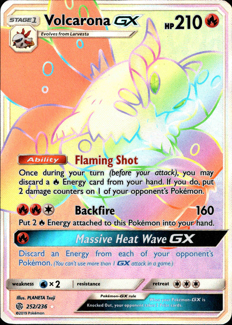 Volcarona GX Hyper Rare - 252/236 - Cosmic Eclipse - Holo - Card Cavern