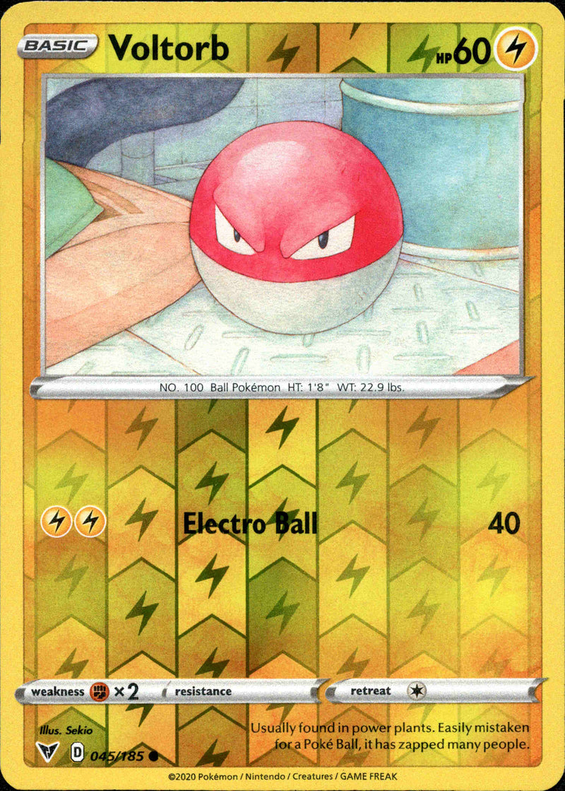 Voltorb 045/185 Vivid Voltage Reverse Holo Card Cavern Trading