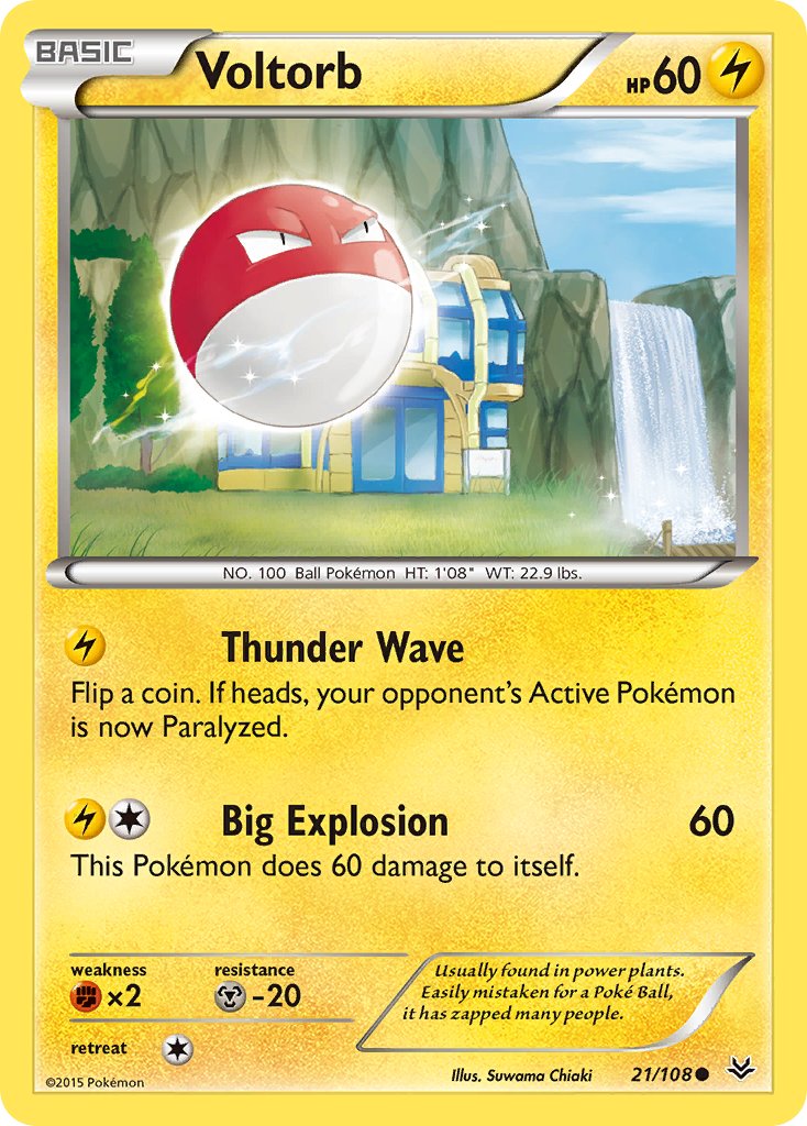 Voltorb - 21/108 - Roaring Skies - Card Cavern