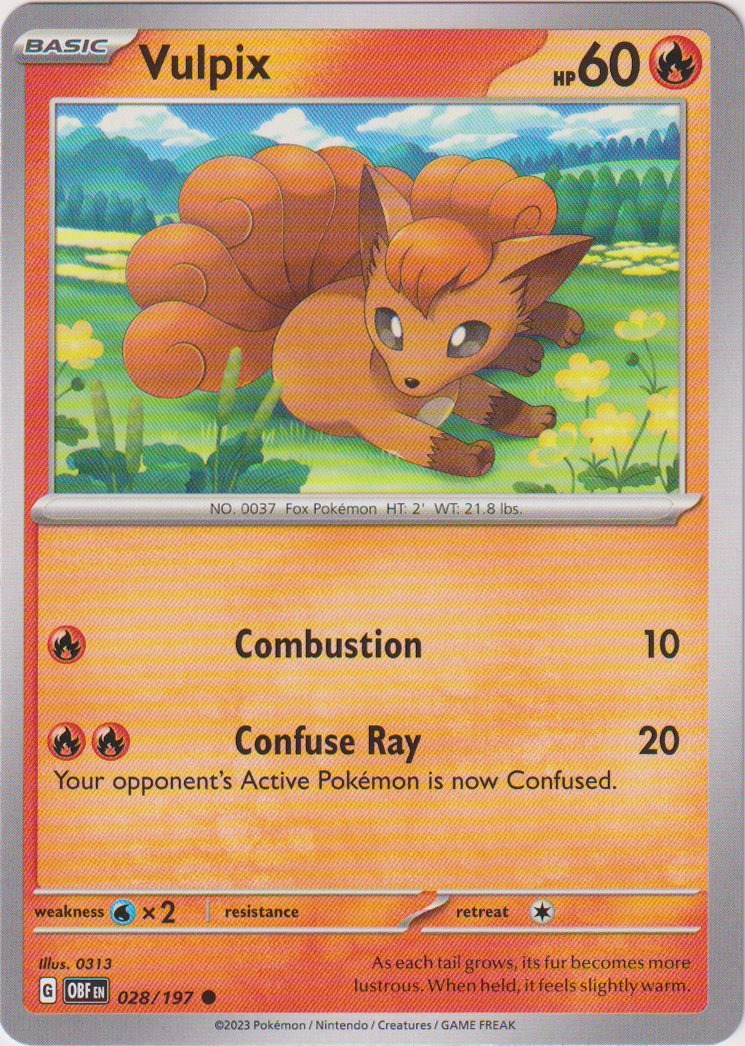 Vulpix - 028/197 - Obsidian Flames - Card Cavern