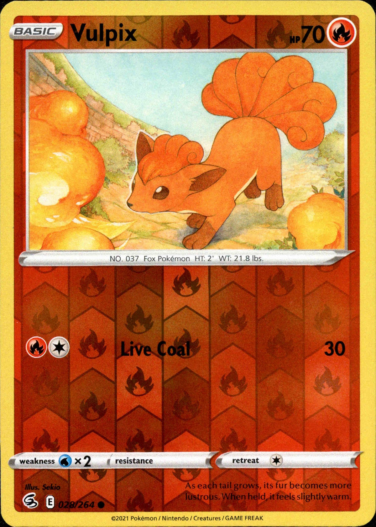 Vulpix - 028/264 - Fusion Strike - Reverse Holo - Card Cavern
