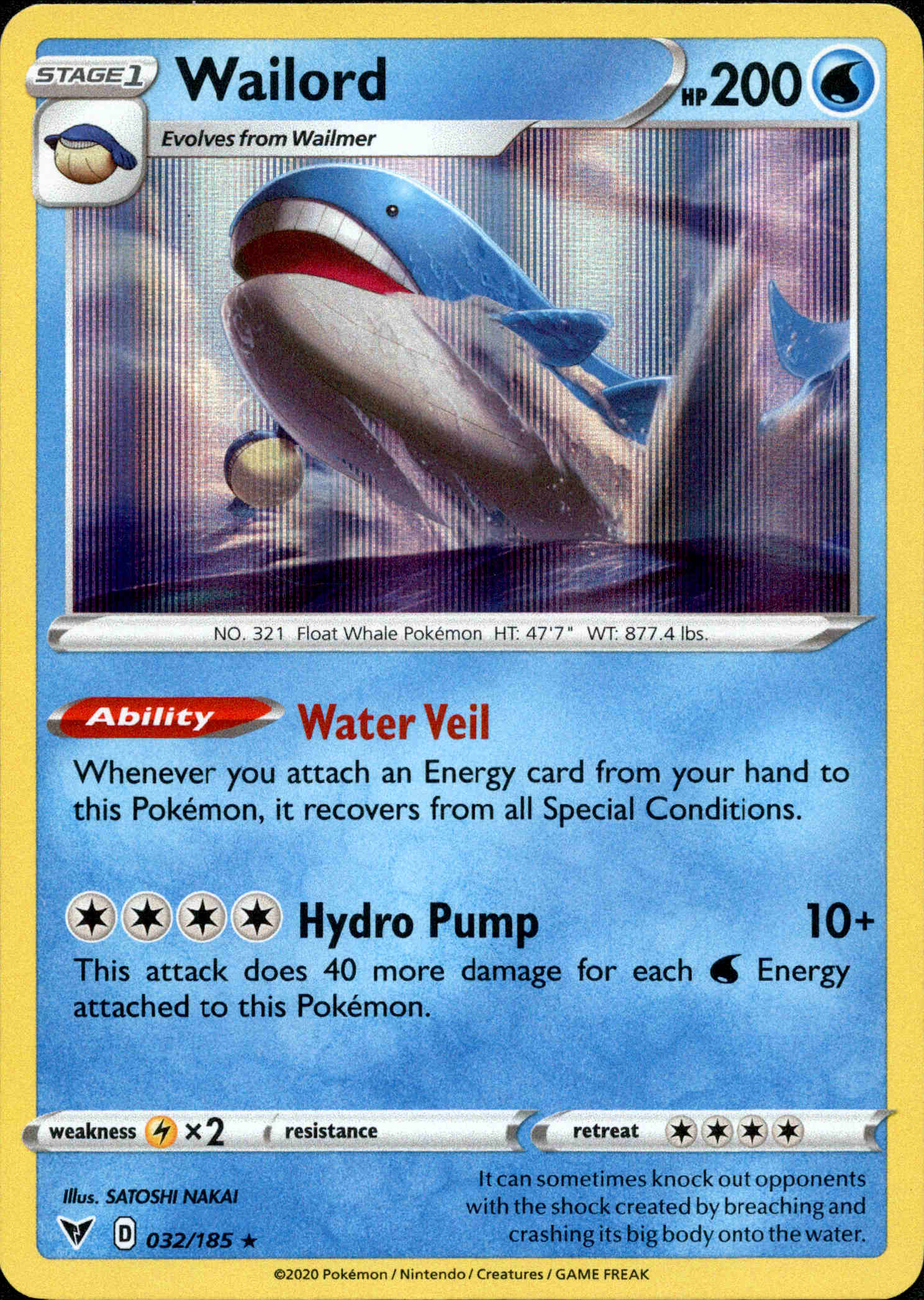 Wailord - 032/185 - Vivid Voltage - Holo - Card Cavern