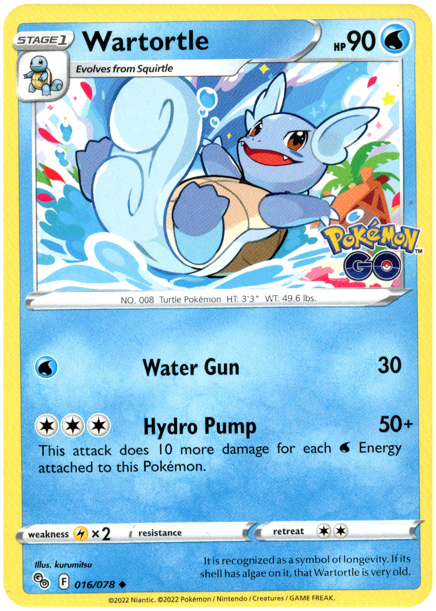 Wartortle - 016/078 - Pokemon Go - Card Cavern