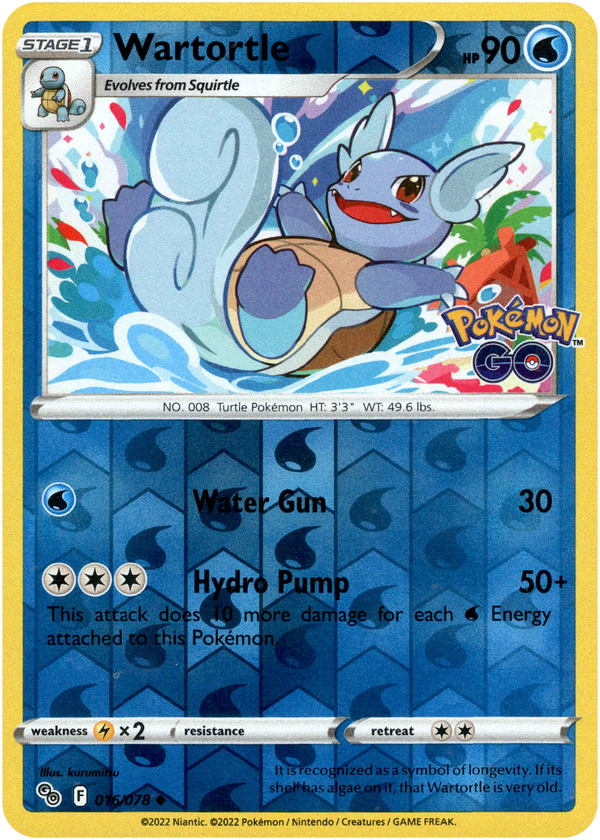 Wartortle - 016/078 - Pokemon Go - Reverse Holo - Card Cavern