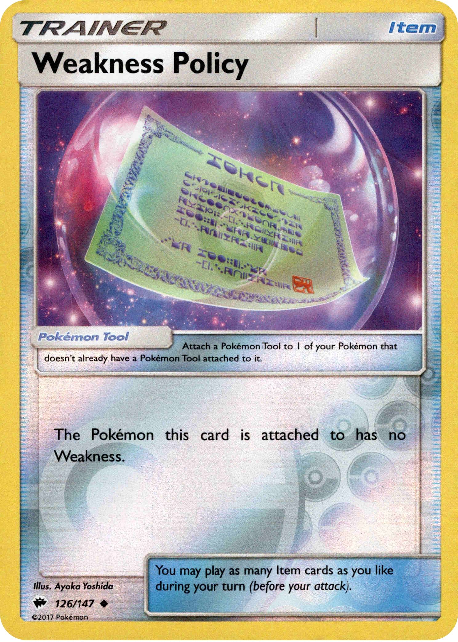 Weakness Policy - 126/147 - Burning Shadows - Reverse Holo - Card Cavern
