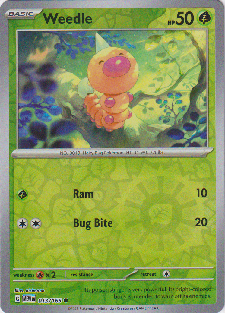 Weedle - 013/165 - Scarlet & Violet 151 - Reverse Holo - Card Cavern