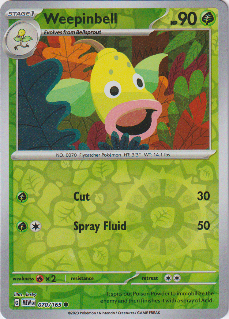 Weepinbell - 070/165 - Scarlet & Violet 151 - Reverse Holo - Card Cavern
