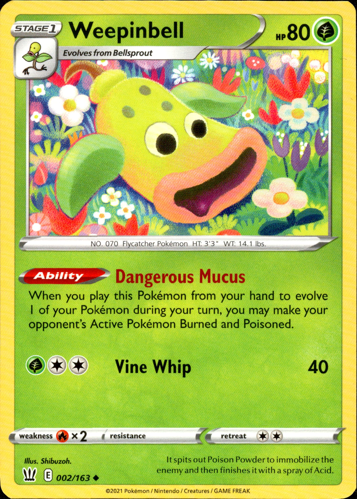 Weepinbell - 002/163 - Battle Styles - Card Cavern