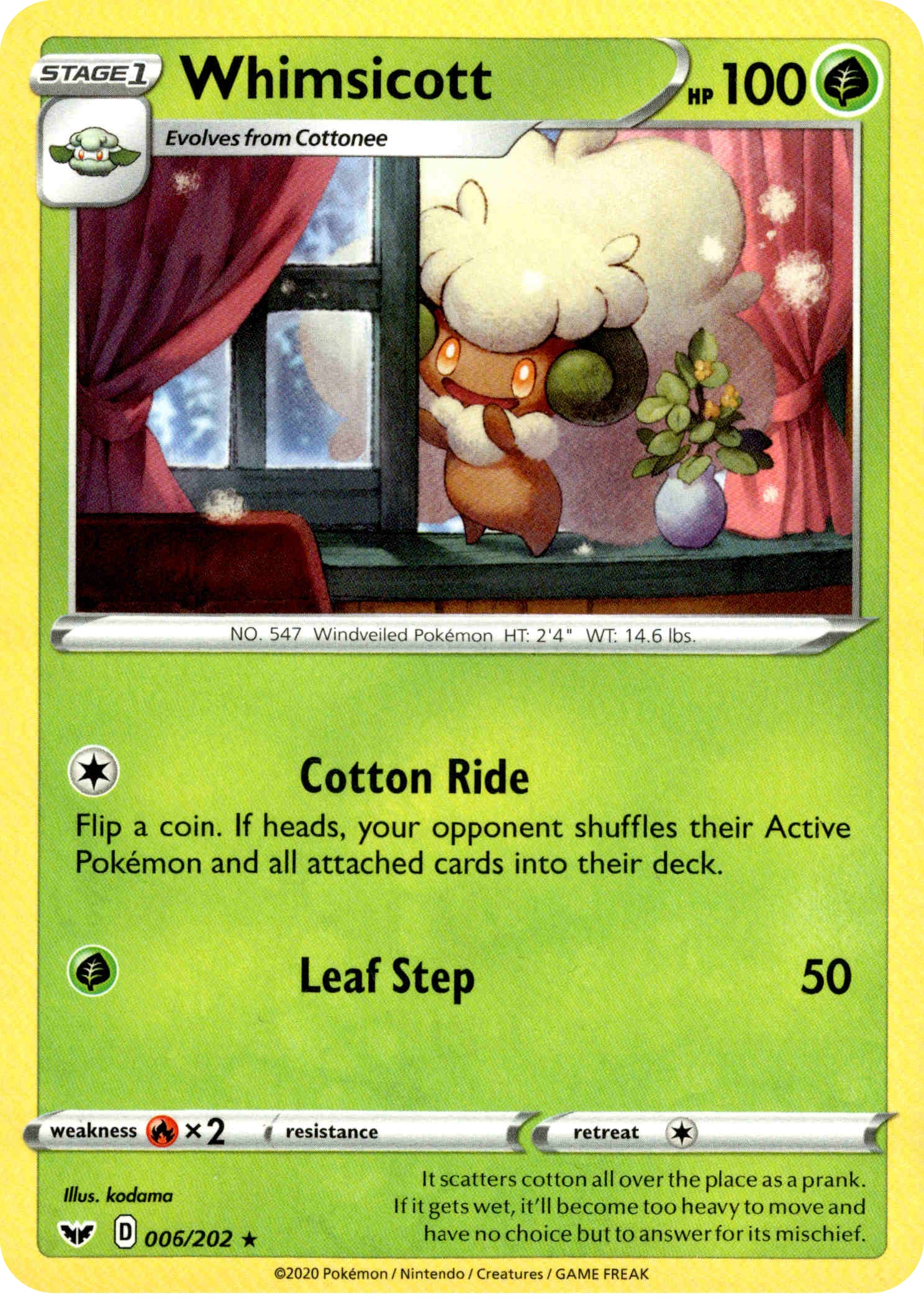 Whimsicott - 6/202 - Sword & Shield - Card Cavern