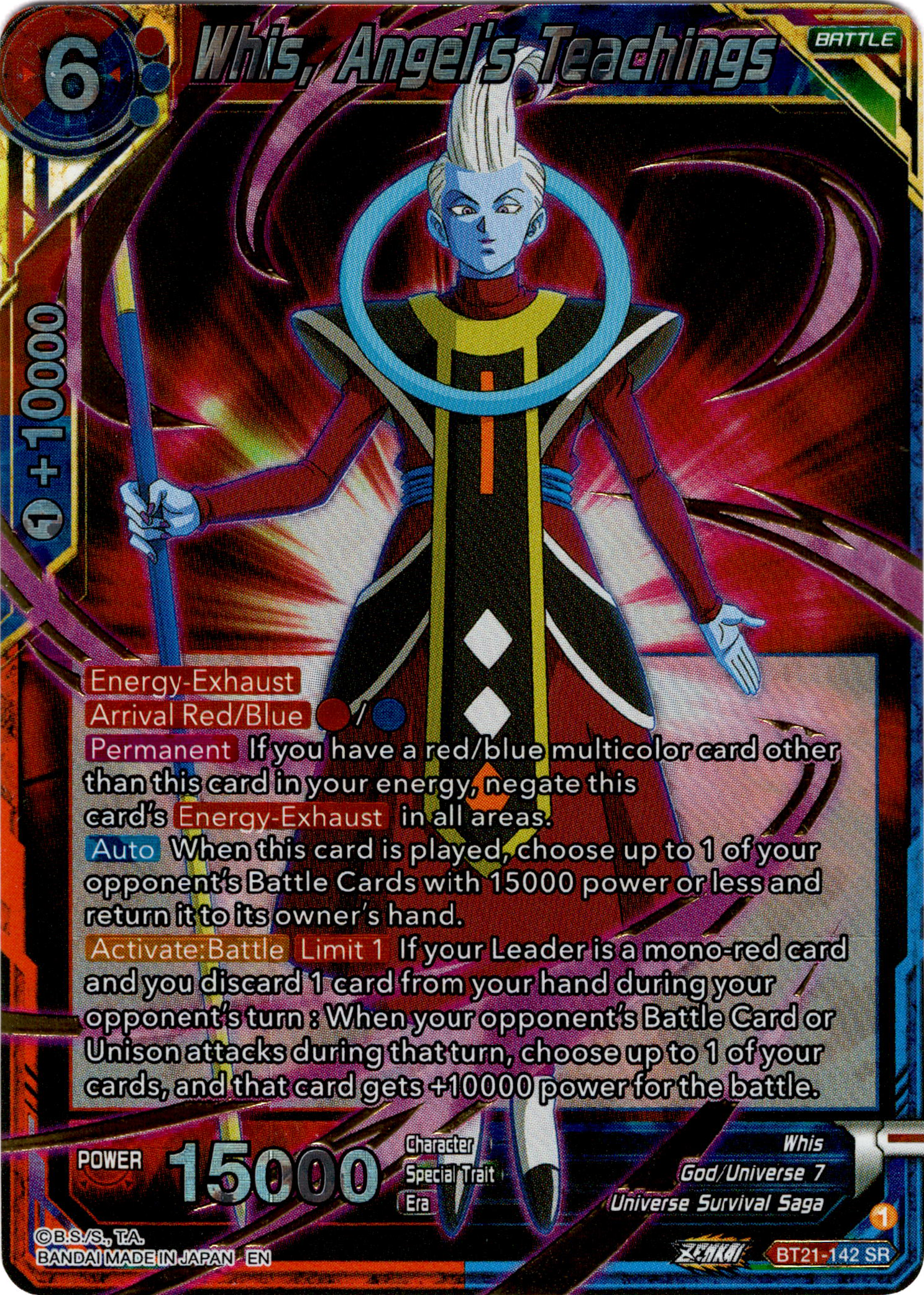 Whis, Angel's Teachings - BT21-142 - Wild Resurgence - Foil - Card Cavern