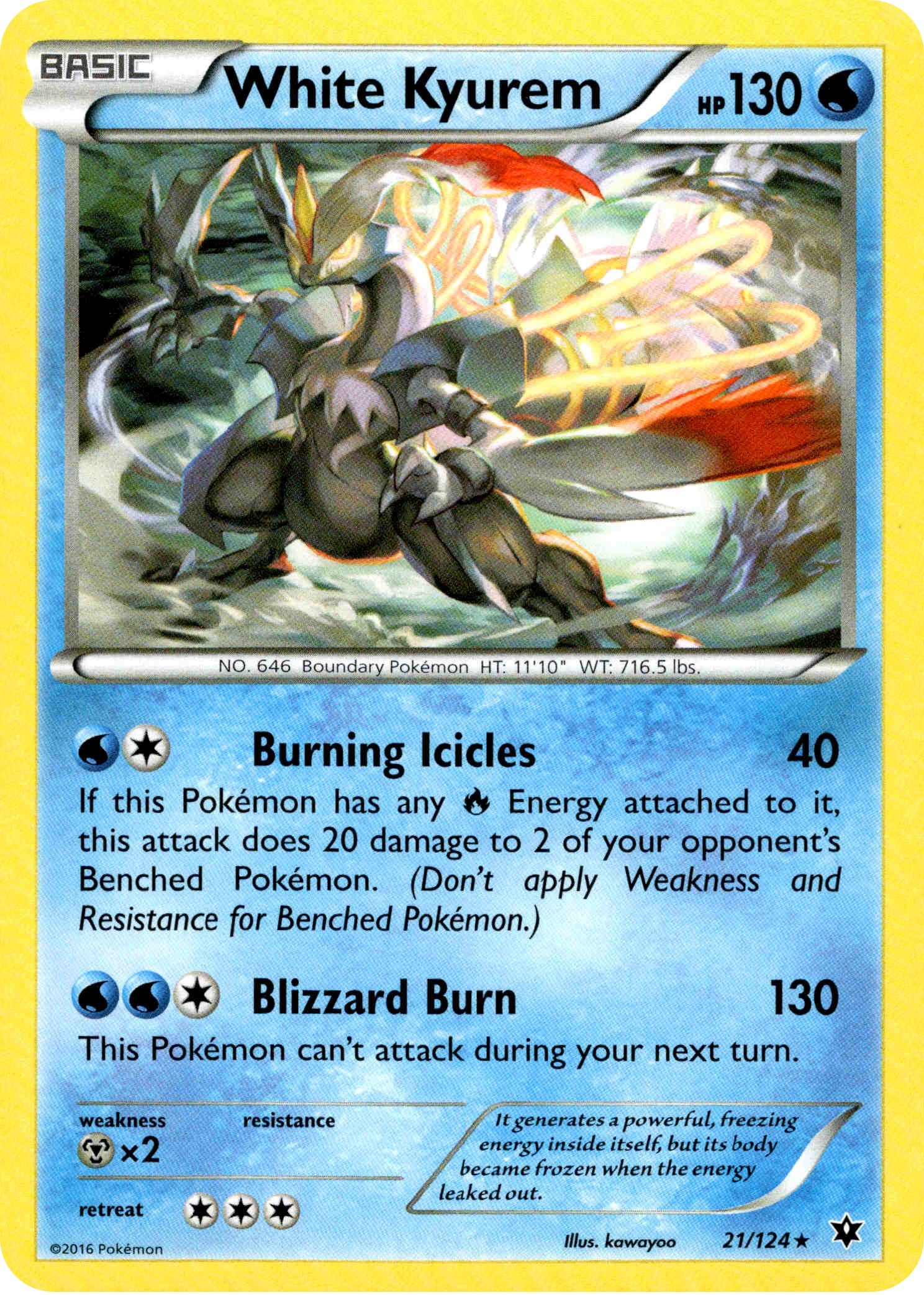 White Kyurem - 21/124 - Fates Collide - Holo - Card Cavern
