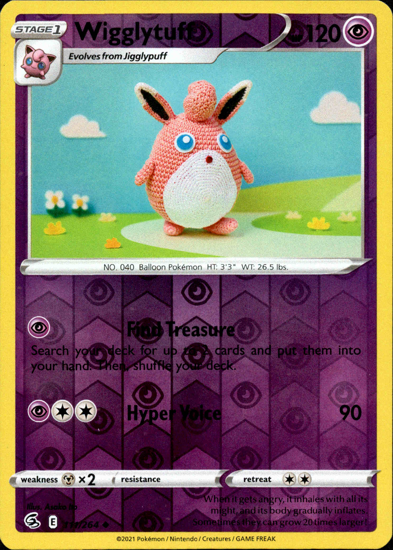 Wigglytuff - 111/264 - Fusion Strike - Reverse Holo - Card Cavern