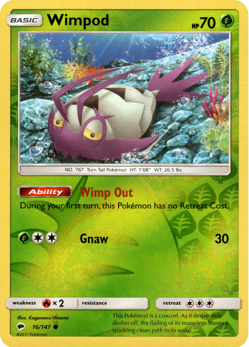 retreat cost pokemon card shop Pokemon Trading Card Game Sun & Moon Burning Shadows Common Wimpod #16