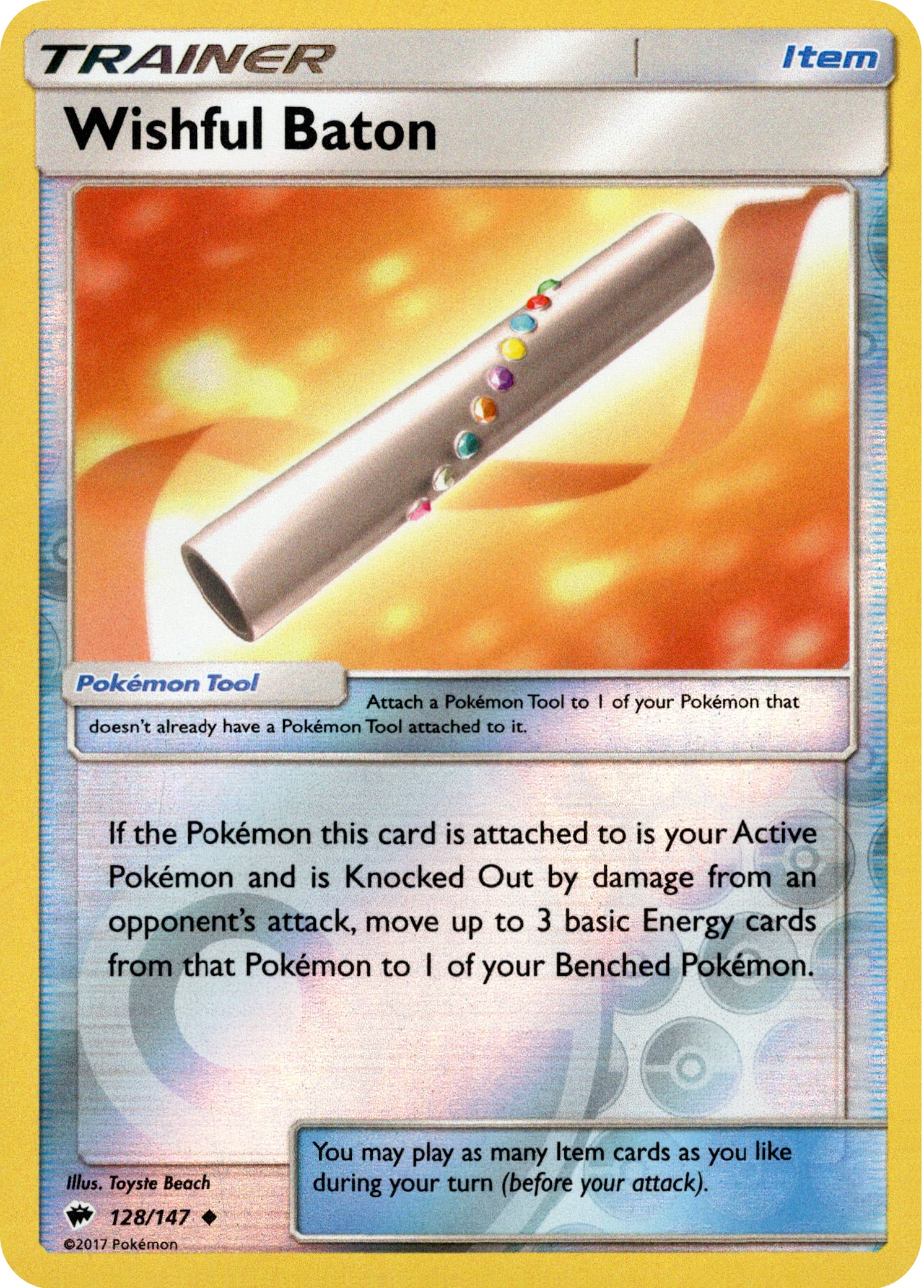 Wishful Baton - 128/147 - Burning Shadows - Reverse Holo - Card Cavern
