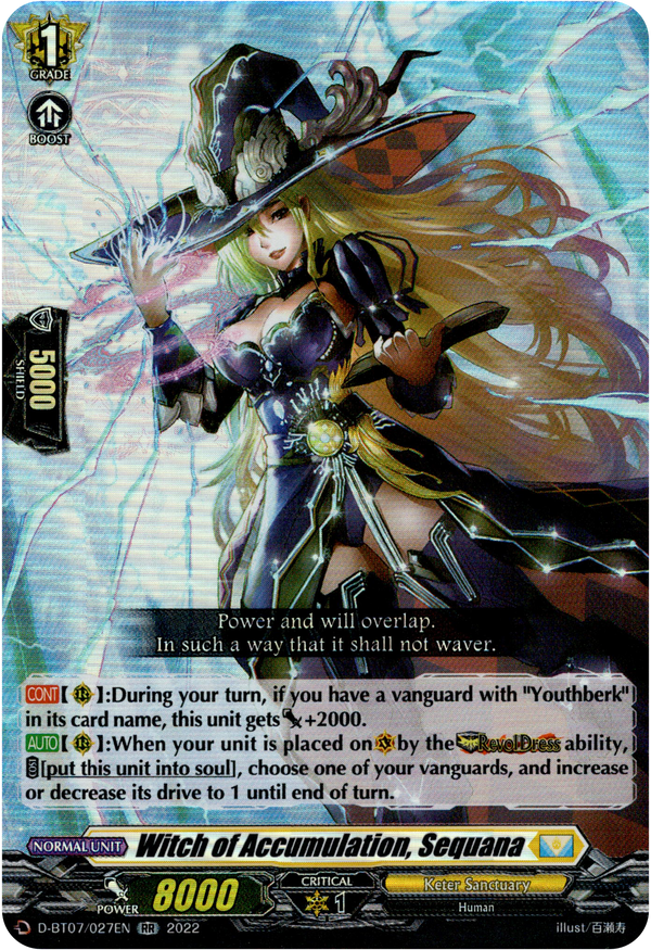 Witch of Accumulation, Sequana - D-BT07/027EN - Raging Flames Against Emerald Storm - Card Cavern