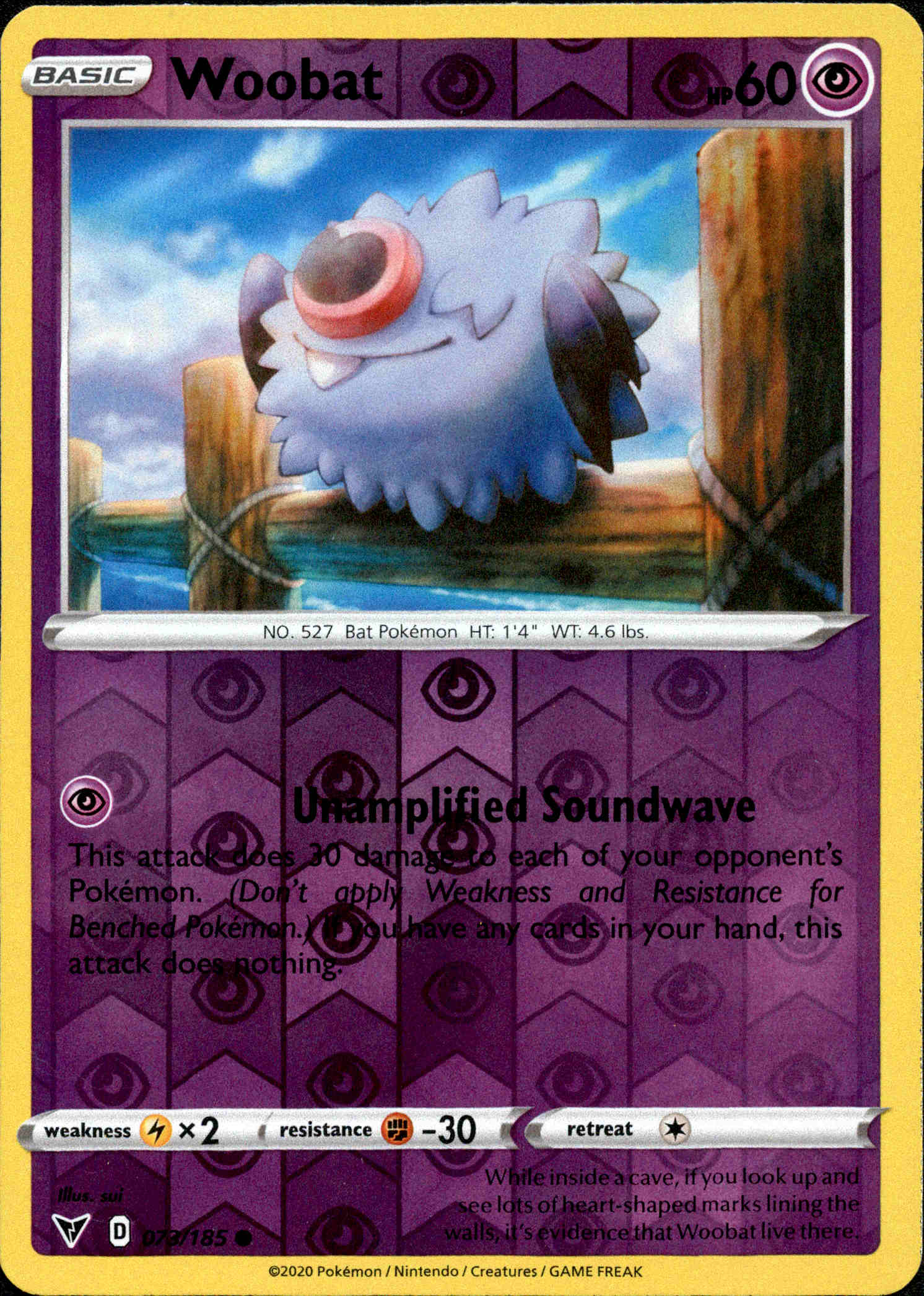 Woobat - 073/185 - Vivid Voltage - Reverse Holo - Card Cavern