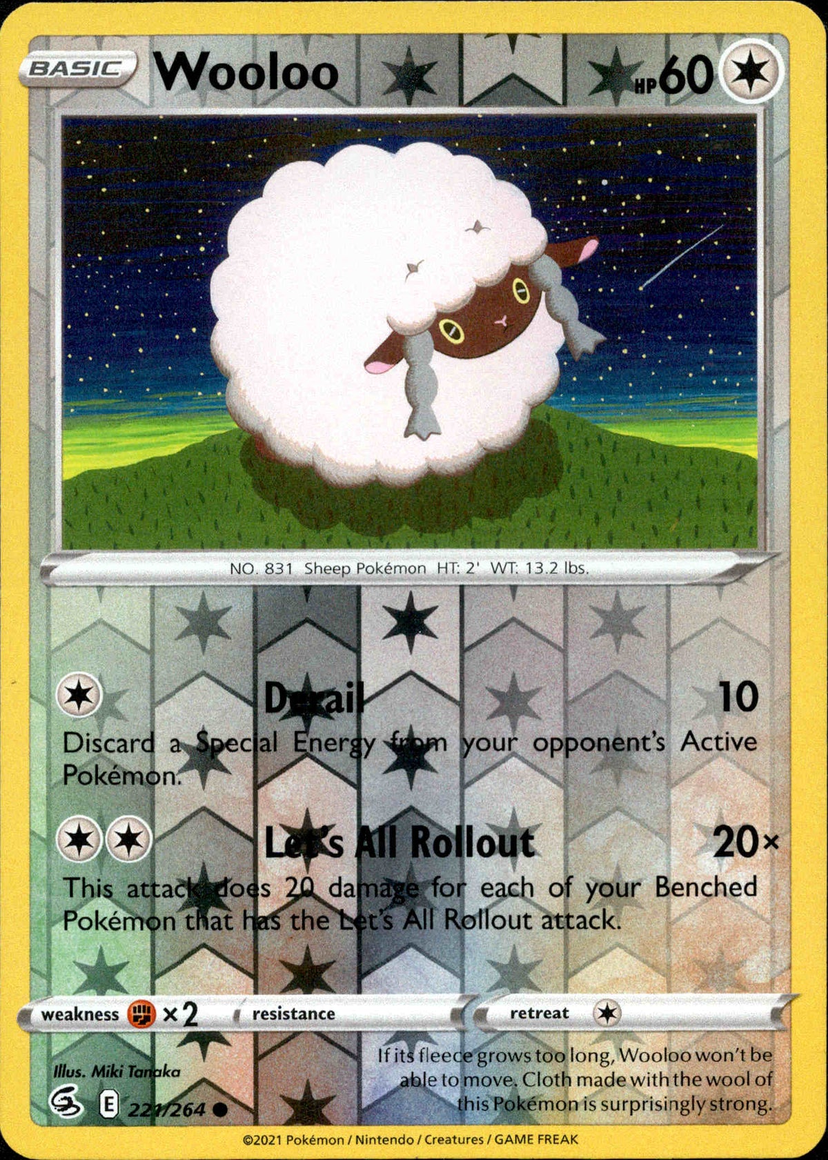 Wooloo - 221/264 - Fusion Strike - Reverse Holo - Card Cavern
