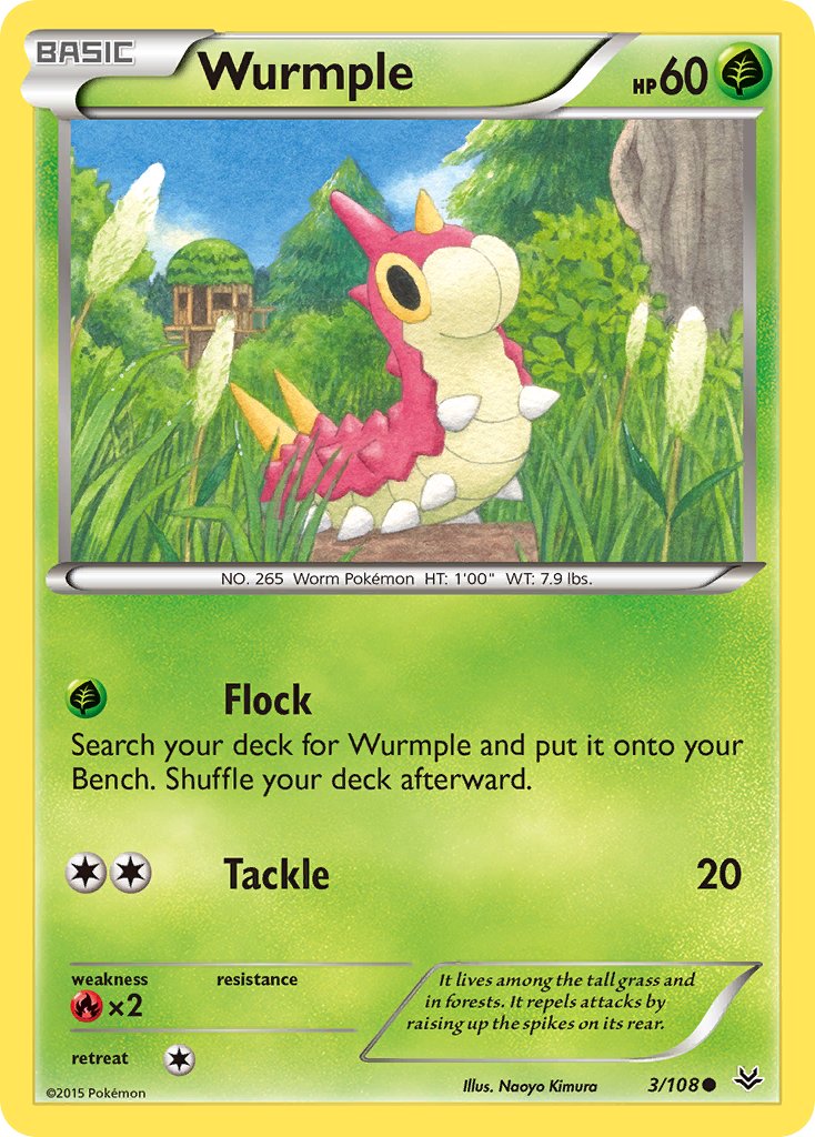 Wurmple - 3/108 - Roaring Skies - Card Cavern