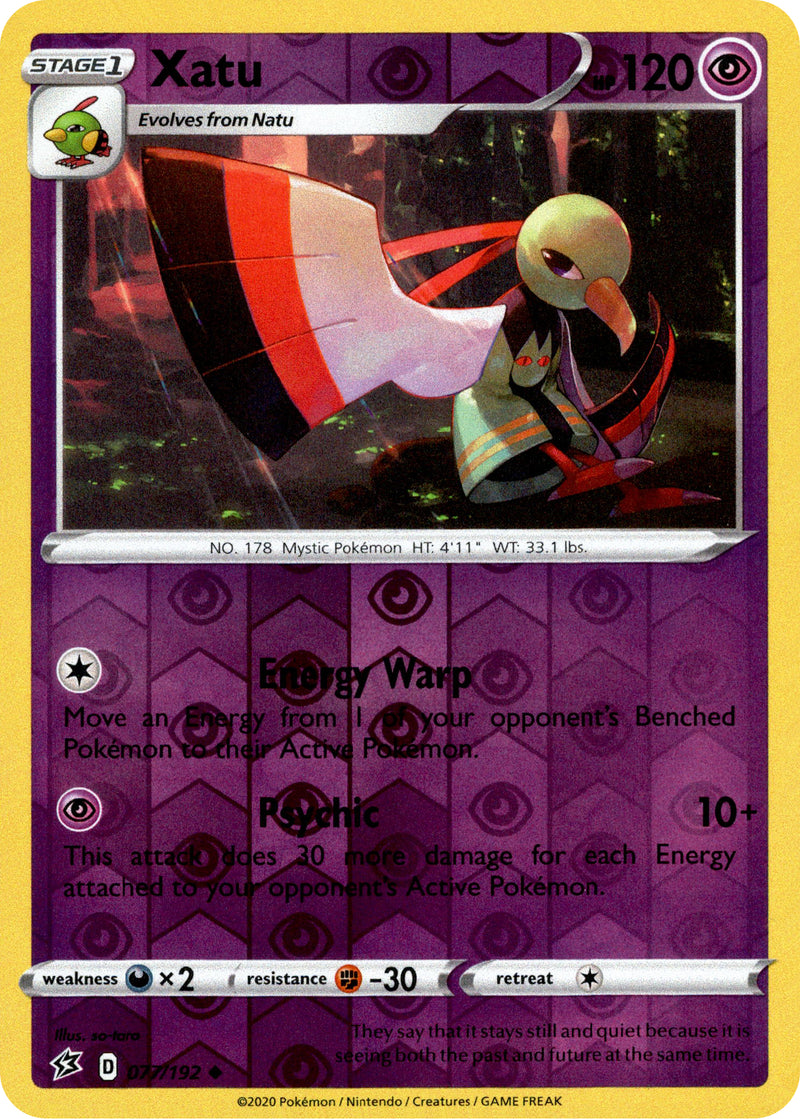 Xatu - 77/192 - Rebel Clash - Reverse Holo  Card Cavern Trading Cards, LLC