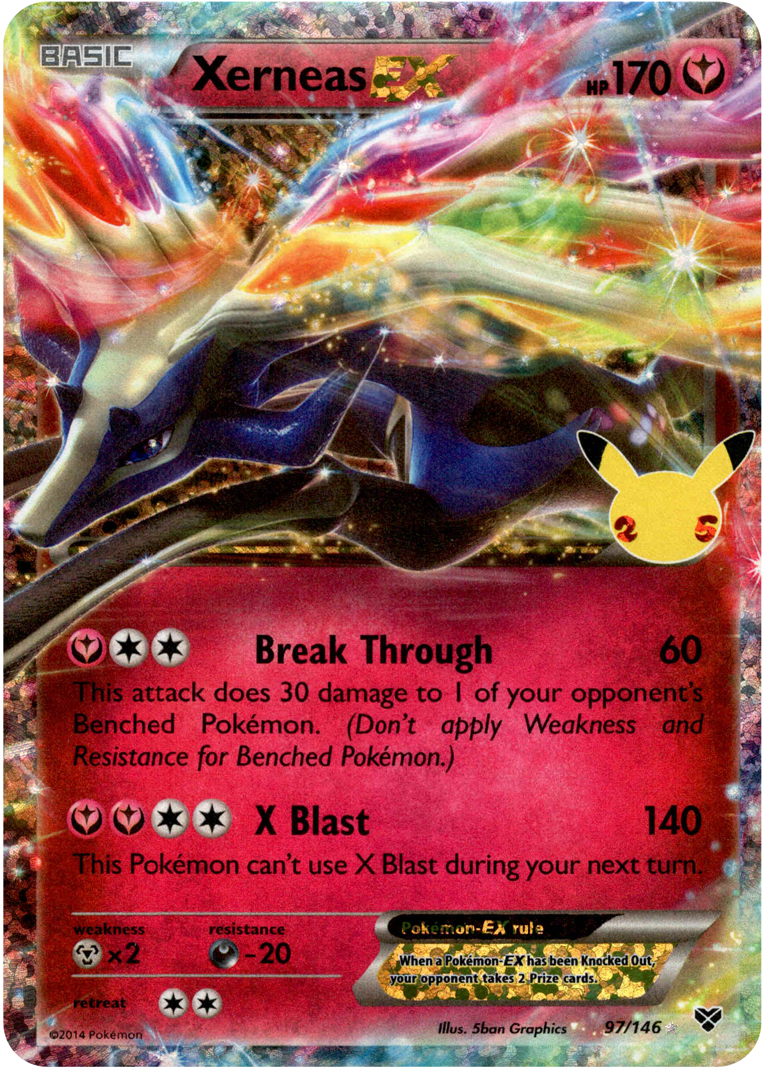 Xerneas EX (Classic Collection) - 97/146 - Celebrations - Holo - Card Cavern