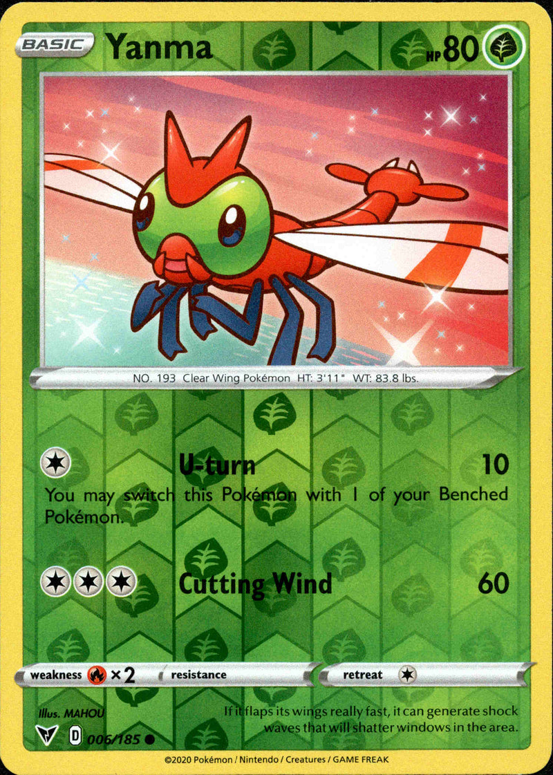 Yanma 006/185 Vivid Voltage Reverse Holo Card Cavern Trading