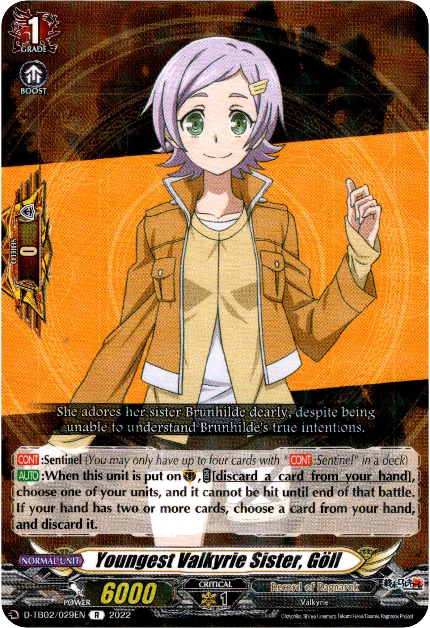 Youngest Valkyrie Sister, Goll - D-TB02/029EN - Record of Ragnarok - Card Cavern