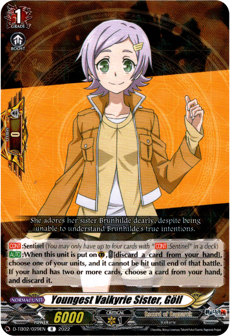 Youngest Valkyrie Sister, Goll - D-TB02/029EN - Record of Ragnarok - Card Cavern