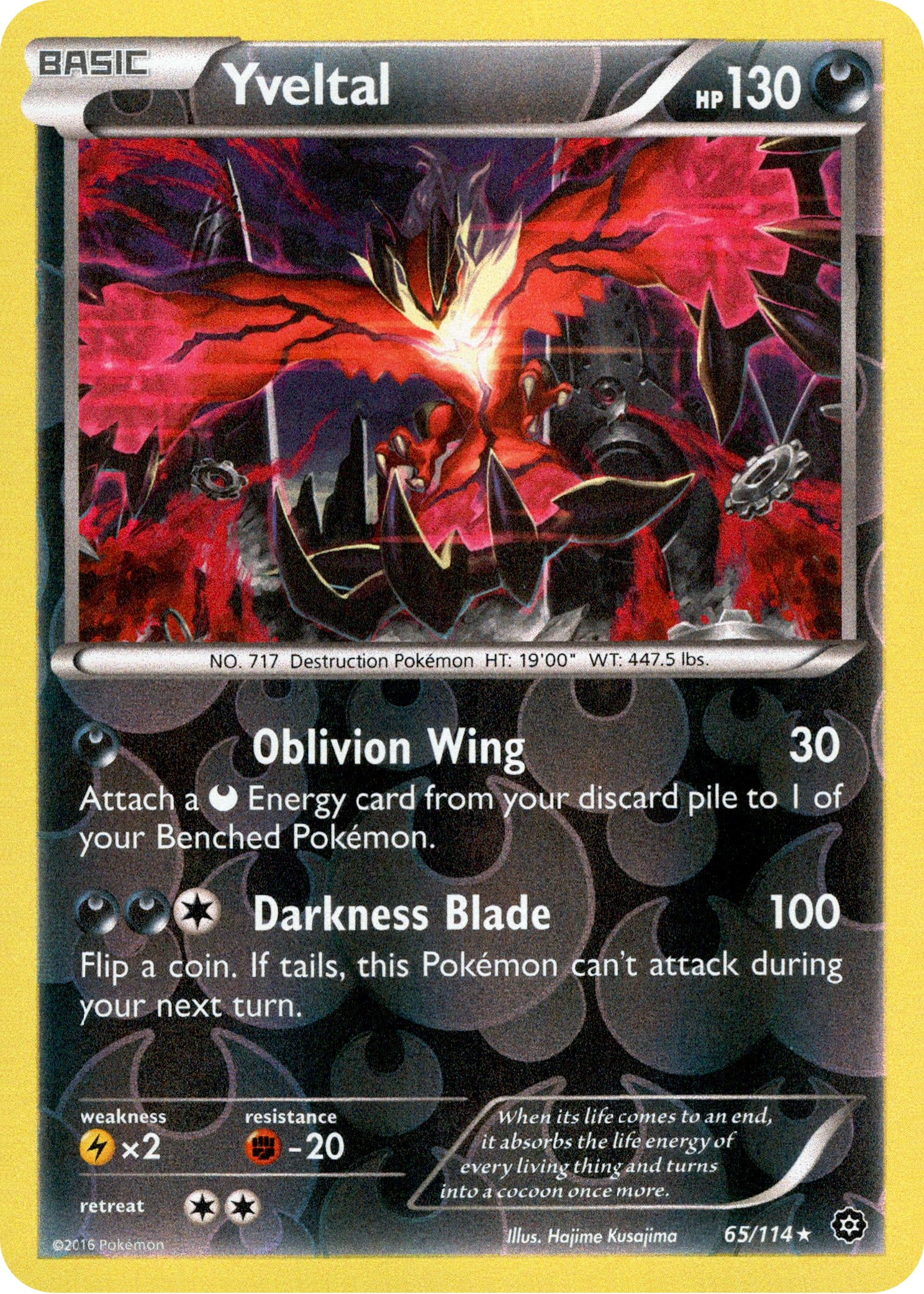Yveltal - 65/114 - Steam Siege - Reverse Holo - Card Cavern