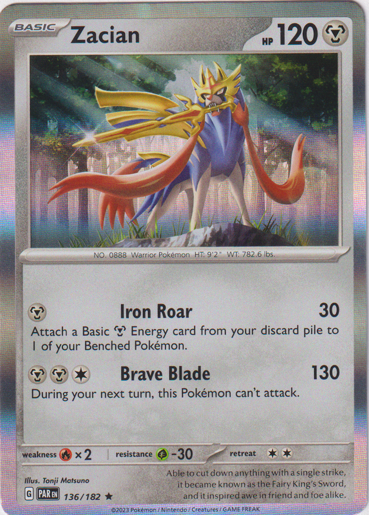 Zacian - 136/182 - Paradox Rift - Holo - Card Cavern